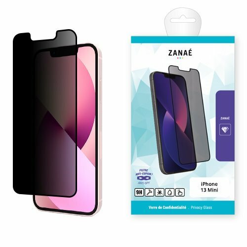 Verre de confidentialité ZANAÉ pour iPhone 13 Mini, protection écran anti‑regard et anti‑rayures.