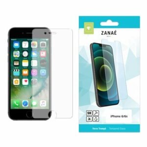 Verre trempé ZANAÉ pour iPhone 6 et 6s, protection d’écran claire et résistante.
