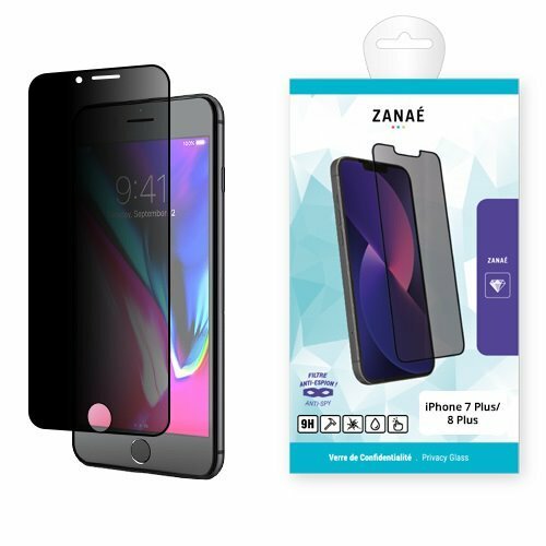 Verre trempé de confidentialité ZANAE pour iPhone 7 Plus et 8 Plus, protection anti‑regard élégante.
