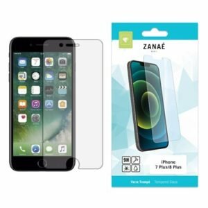 Verre trempé ZANAÉ pour iPhone 7 Plus et 8 Plus avec emballage turquoise élégant