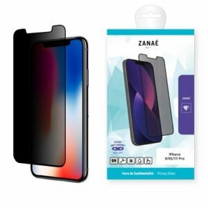 Verre trempé de confidentialité ZANAÉ pour iPhone, filtre anti‑regard efficace et design élégant.