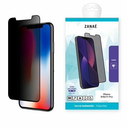 Verre trempé de confidentialité ZANAÉ pour iPhone, filtre anti‑regard efficace et design élégant.