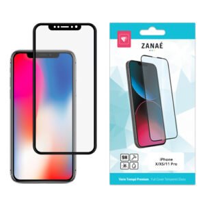 Protection écran iPhone X XS 11 Pro ZANAÉ verre trempé 9H bord noir complet