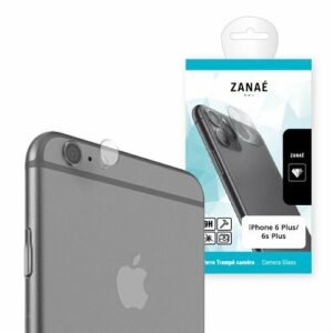 Protection d’objectif ZANAÉ en verre trempé transparente pour iPhone 6 Plus, design élégant et résistant.
