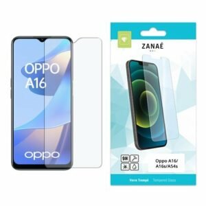 Verre trempé ZANAË transparent pour OPPO A16, protection d’écran claire et résistante.