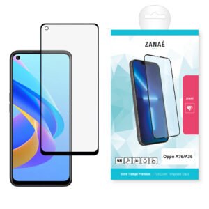 Verre trempé ZANAE pour Oppo A76 A36 avec emballage moderne et design précis.