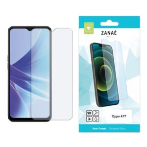 Verre trempé ZANAÉ 9H pour Oppo A77, protection d’écran claire et design moderne.