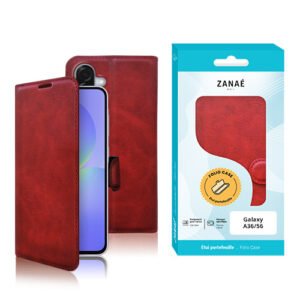 Étui folio rouge en simili cuir ZANAÉ pour Samsung Galaxy A36 ou A56