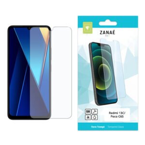 Verre trempé ZANAË 9H pour Redmi 13C et Poco C65, protection d’écran transparente.