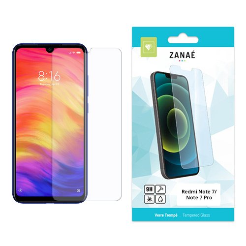 Verre trempé ZANAÉ 9H pour Redmi Note 7 et Note 7 Pro avec emballage élégant