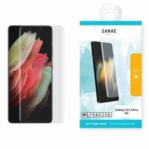 Verre trempé ZANAÉ Galaxy S21 Ultra 5G, protection transparente et intégrale, résistance 9H premium.