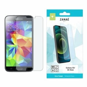 Verre trempé Zanaë 9H pour Samsung Galaxy S5, protection d’écran claire et durable.