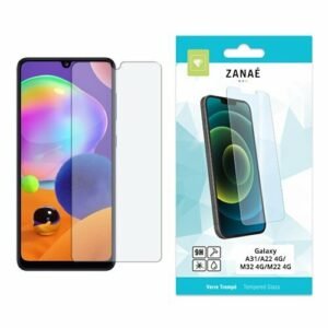 Verre trempé ZANAÉ pour Samsung Galaxy A31 A22 M32 M22 avec emballage turquoise élégant.