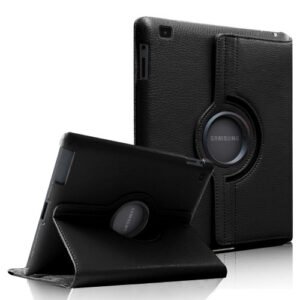 Étui rotatif noir premium pour tablette Samsung avec support ajustable et protection élégante
