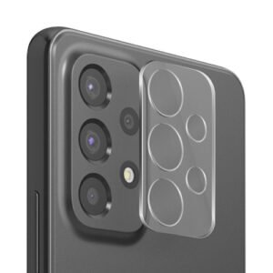 Smartphone noir avec module photo quadruple protégé par une lentille transparente élégante.