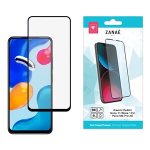 Protection d’écran ZANAÉ en verre trempé pour Xiaomi Redmi Note 11 avec emballage bleu moderne.