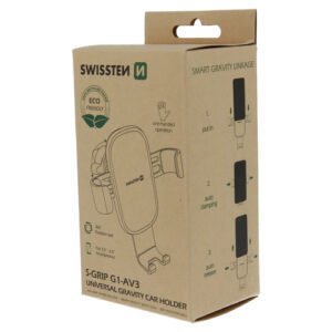 Boîte en carton écologique du support voiture Swissten S-Grip G1-AV3 avec système de gravité