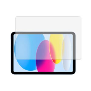 Tablette moderne avec écran coloré vibrant et film protecteur transparent aligné.