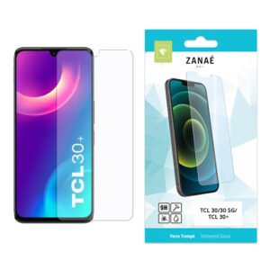 Verre trempé 9H ZANAË pour TCL 30+, protection d’écran transparente et anti-rayures.