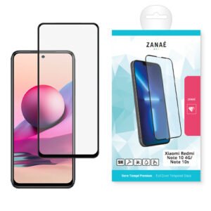 Verre trempé intégral ZANAE pour Xiaomi Redmi Note 10 et 10S, protection d’écran complète.