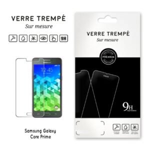 Verre trempé 9H Samsung Galaxy Core Prime, protection d’écran claire et durable premium.