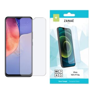 Verre trempé ZANAË pour Vivo Y01/Y15s, protection d’écran transparente et ajustement parfait.