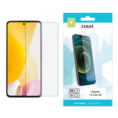 Protection d’écran ZANAÉ 9H transparente pour Xiaomi 12 Lite 5G, claire et résistante.