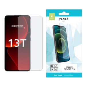 Verre trempé ZANAÉ pour Xiaomi 13T et 13T Pro avec emballage blanc et turquoise