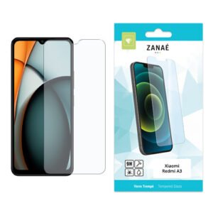 Verre trempé ZANAE 9H pour Xiaomi Redmi A3, protection d’écran claire et résistante.