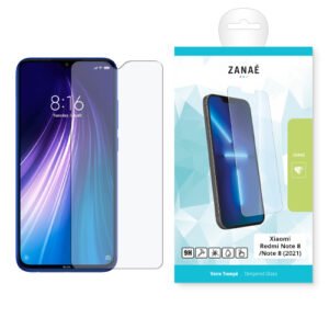 Verre trempé ZANAE pour Xiaomi Redmi Note 8, protection d’écran transparente et résistante.