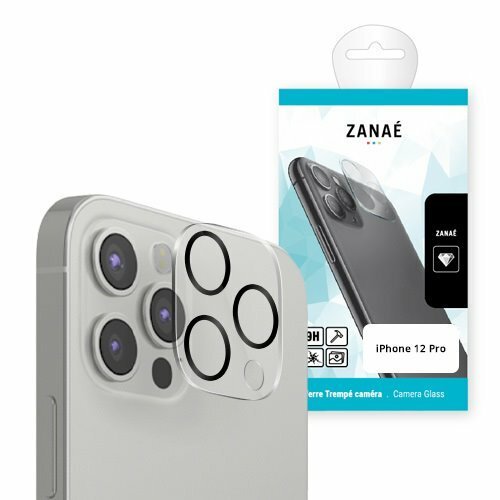 Protection d’objectif transparente ZANAÉ pour iPhone 12 Pro, design moderne et résistance optimale.