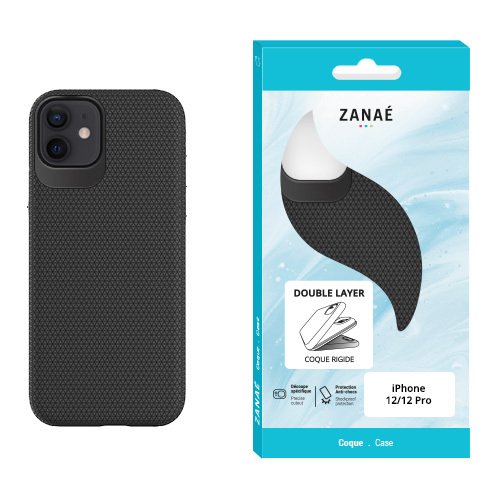 Coque Double Layer pour Apple iPhone 12 / 12 Pro, Noir