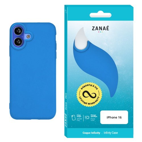 Coque Infinity pour iPhone 16, Bleu
