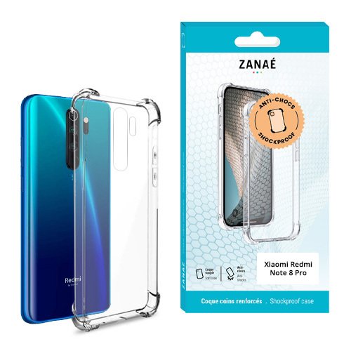 Coque Silicone transparent avec coins renforces pour Xiaomi Note 8 Pro,Transparent
