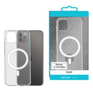 Coque compatible MagSafe pour iPhone 11 Pro Max, Transparent