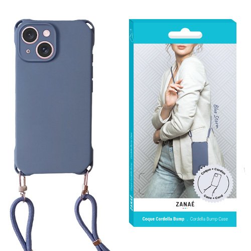 Coque Cordella Bump pour iPhone 15, Bleu orage