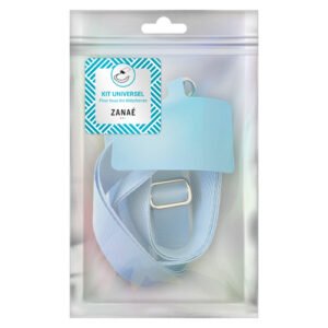 Sangle bleu clair ZANAÉ avec boucle argentée, kit universel pour couture et créations DIY.