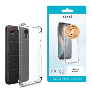 Coque transparente antichoc ZANAÉ pour Samsung Galaxy XCover7 avec coins renforcés et découpe précise.