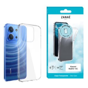 Coque transparente ultra fine ZANAÉ pour Xiaomi Redmi 15C avec emballage turquoise élégant