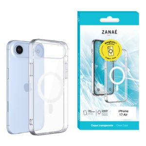 Coque transparente MagSafe ZANAÉ pour iPhone 17 Air, élégante protection claire et magnétique.