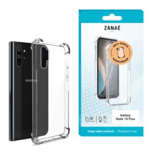 Coque transparente antichoc ZANAÉ pour Samsung Galaxy Note 10 Plus avec coins renforcés.
