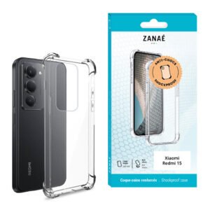 Coque transparente antichoc ZANAÉ pour Xiaomi Redmi 15 avec coins renforcés