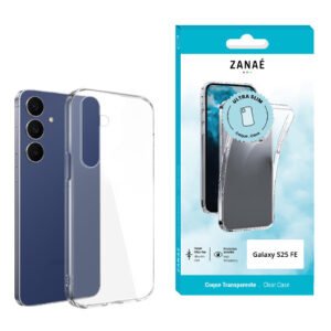 Coque transparente ZANAÉ ultra fine pour Samsung Galaxy S25 FE, protection élégante et légère.