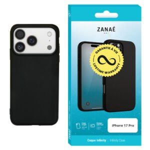 Coque iPhone 17 Pro ZANAÉ noire mate avec garantie à vie premium