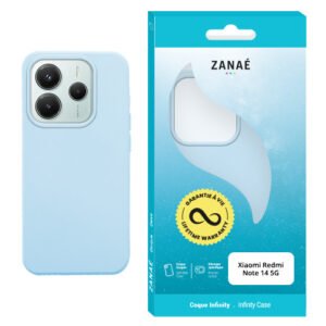 Coque silicone bleu clair ZANAÉ pour Xiaomi Redmi Note 14 5G avec garantie à vie.