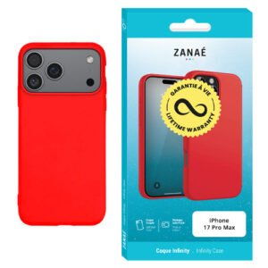 Coque rouge ZANAÉ pour iPhone 17 Pro Max avec finition mate et garantie à vie