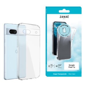 Coque transparente ZANAÉ Ultra Slim pour Google Pixel 7a avec design clair et élégant.