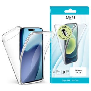 Coque transparente 360° ZANAÉ pour iPhone 17 Air, protection intégrale élégante et moderne.