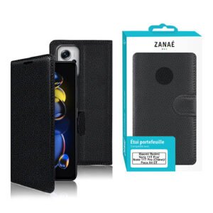 Etui Portefeuille Zanae pour Poco X4 GT / Redmi Note 11T Pro, Noir