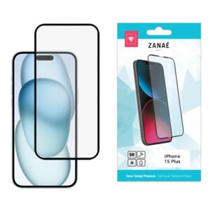 Film de protection Verre trempe Full Cover pour iPhone 15 Plus / 16 Plus, Noir